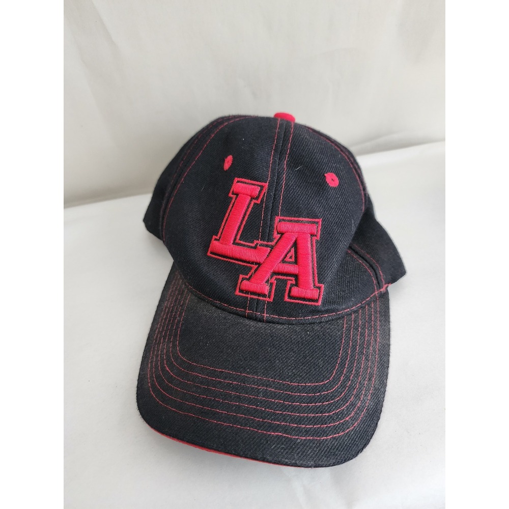 Los Angeles LA Baseball Cap Black Red Embroidered Adjustable Hat C04ILA02-BLKRED